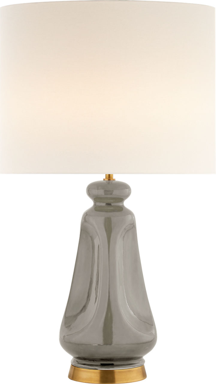 Kapila Table Lamp in Shellish Gray with Linen Shade
