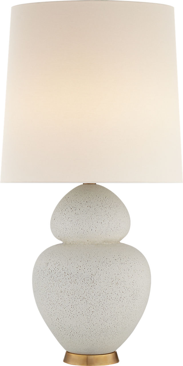 Michelena Table Lamp in Chalk White with Linen Shade