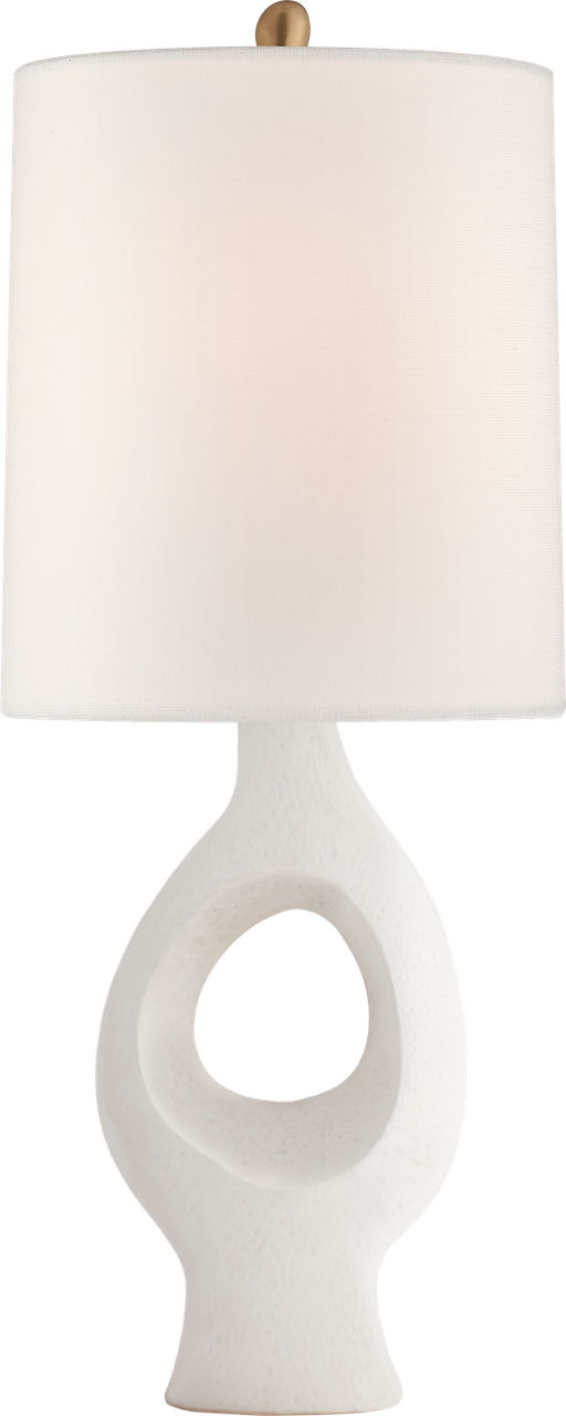 Capra Medium Table Lamp in Marion White with Linen Shade