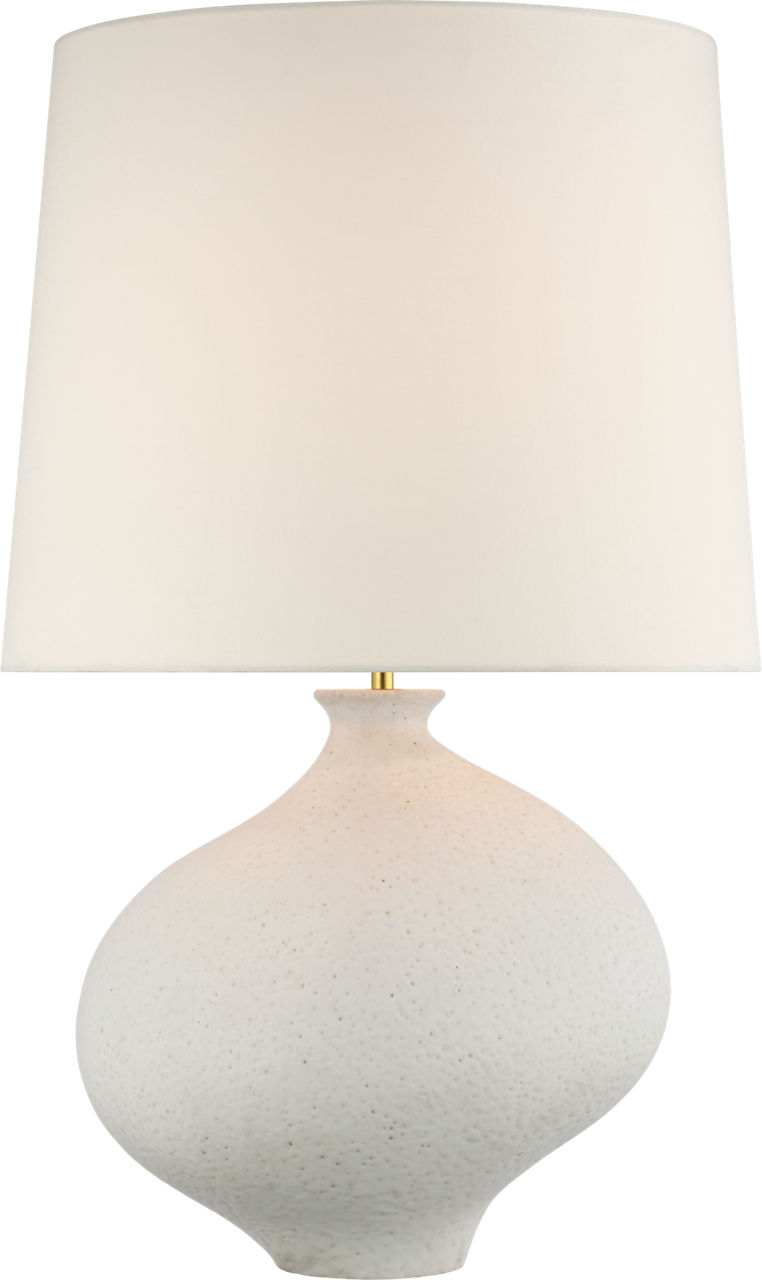 Celia Large Right Table Lamp in Marion White with Linen Shade