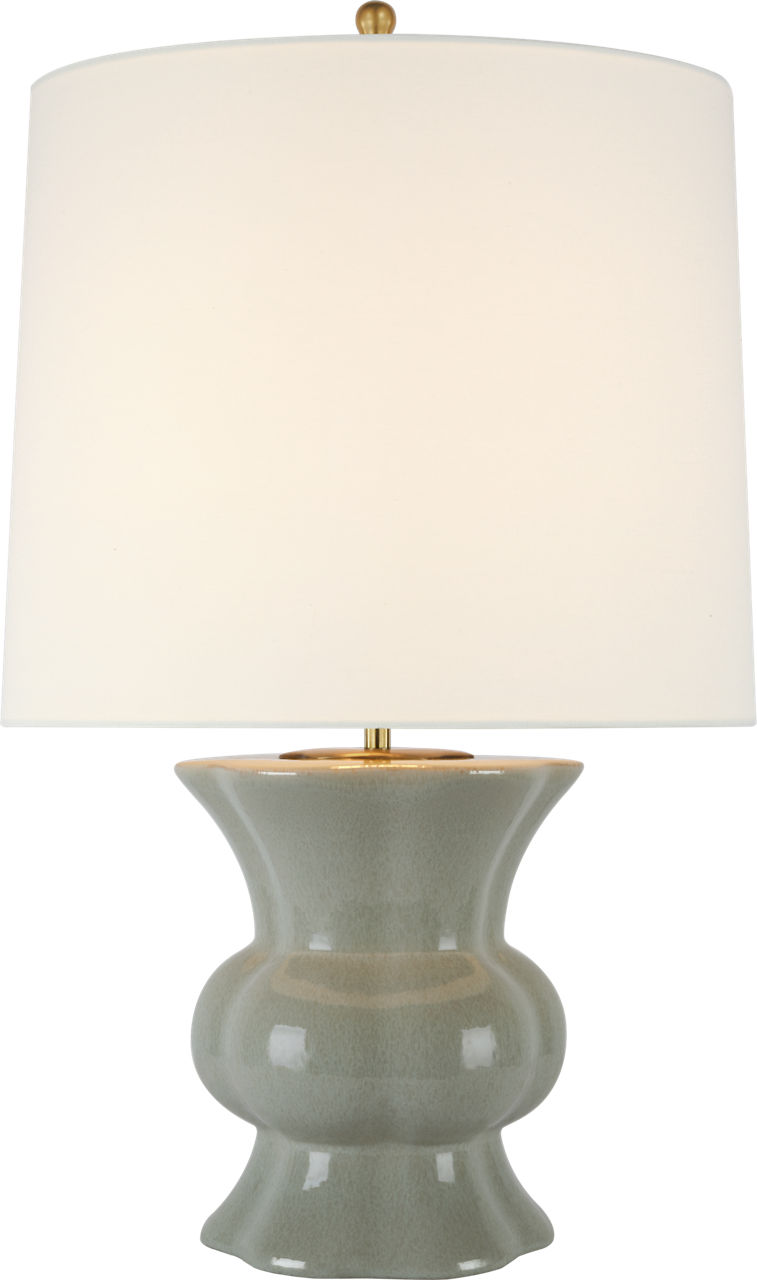Lavinia Medium Table Lamp in Shellish Gray with Linen Shade