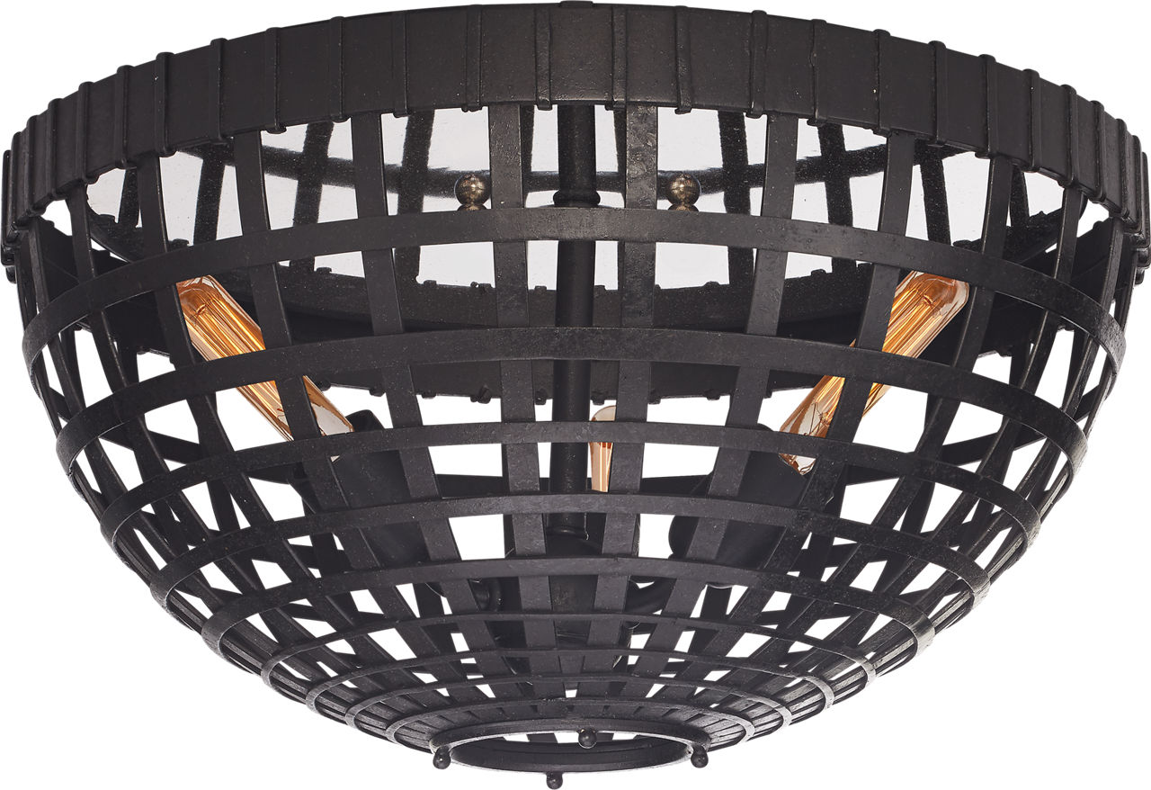 Mill Small Flush Mount in Aged Iron