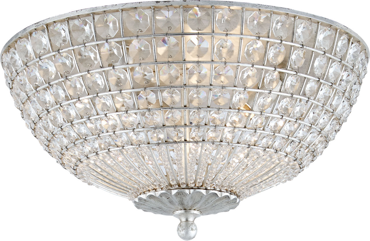 Renwick Flush Mount in Burnished Silver Leaf with Crystal