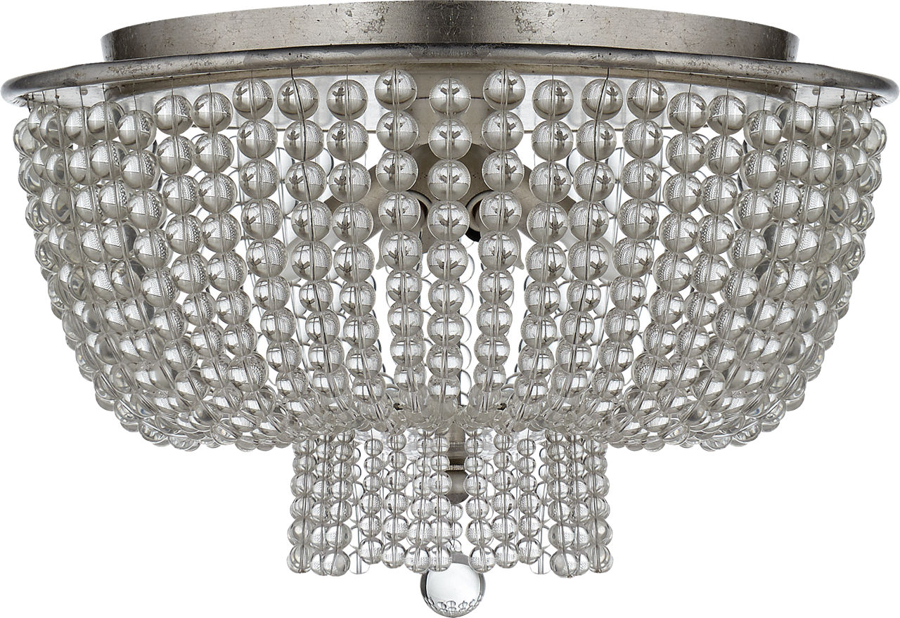 Jacqueline Flush Mount in Burnished Silver Leaf with Clear Glass