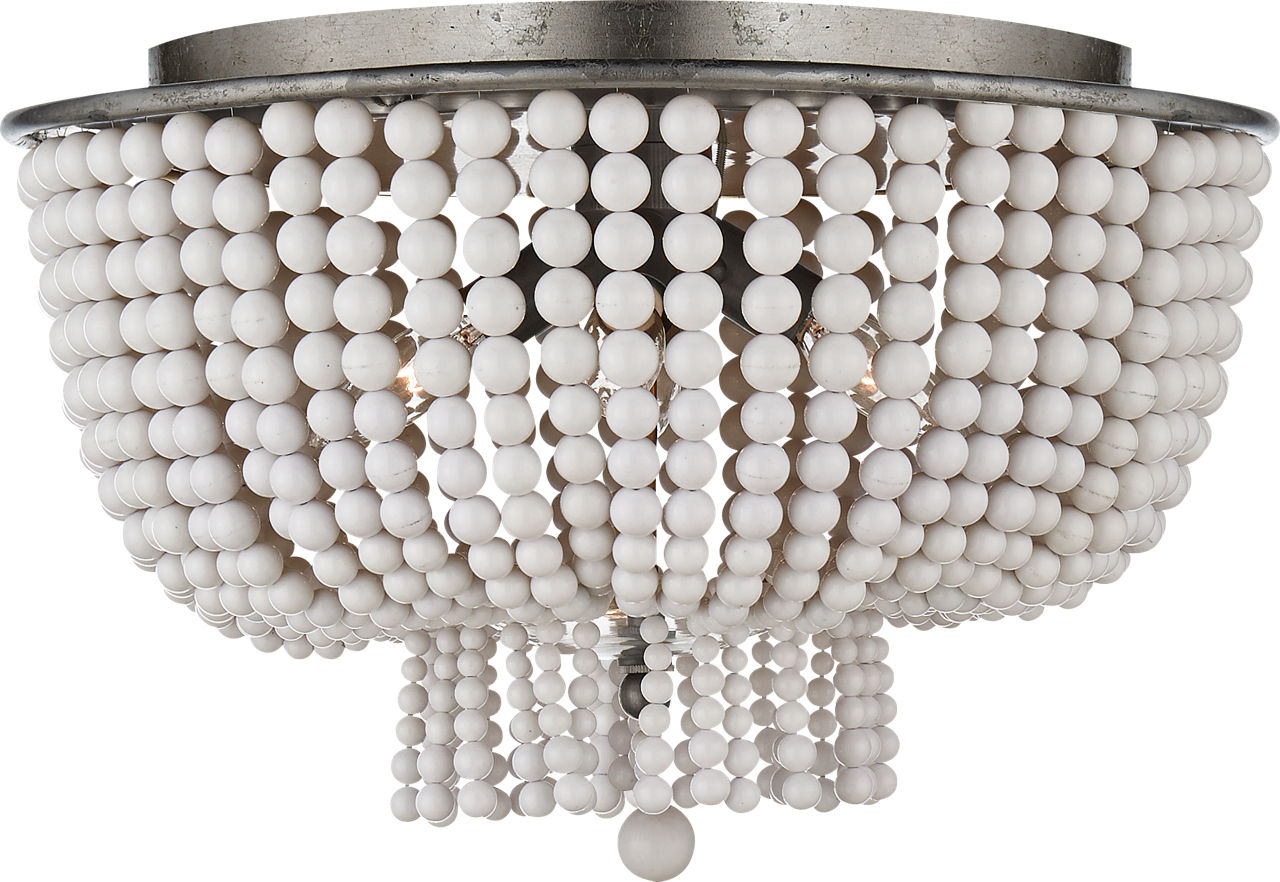 Jacqueline Flush Mount in Burnished Silver Leaf with White Acrylic