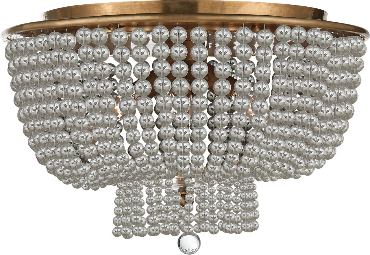 Jacqueline Flush Mount in Hand-Rubbed Antique Brass with Clear Glass