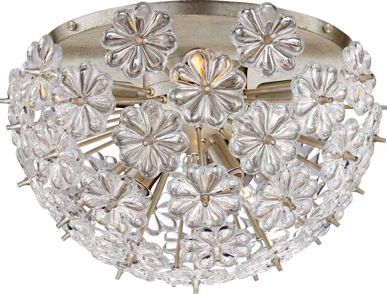 Lynn Flush Mount in Burnished Silver Leaf with Clear Glass