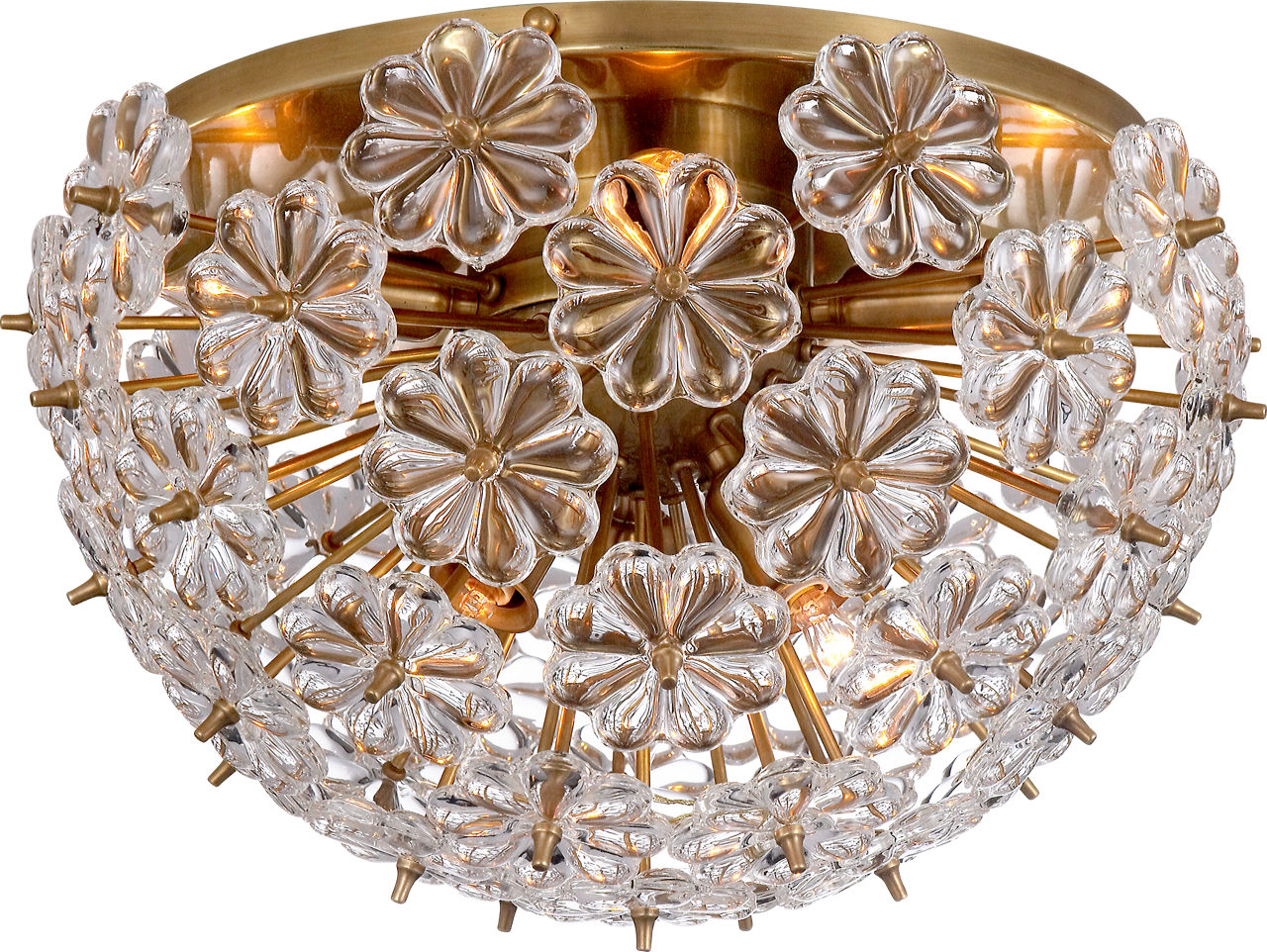 Lynn Flush Mount in Hand-Rubbed Antique Brass with Clear Glass