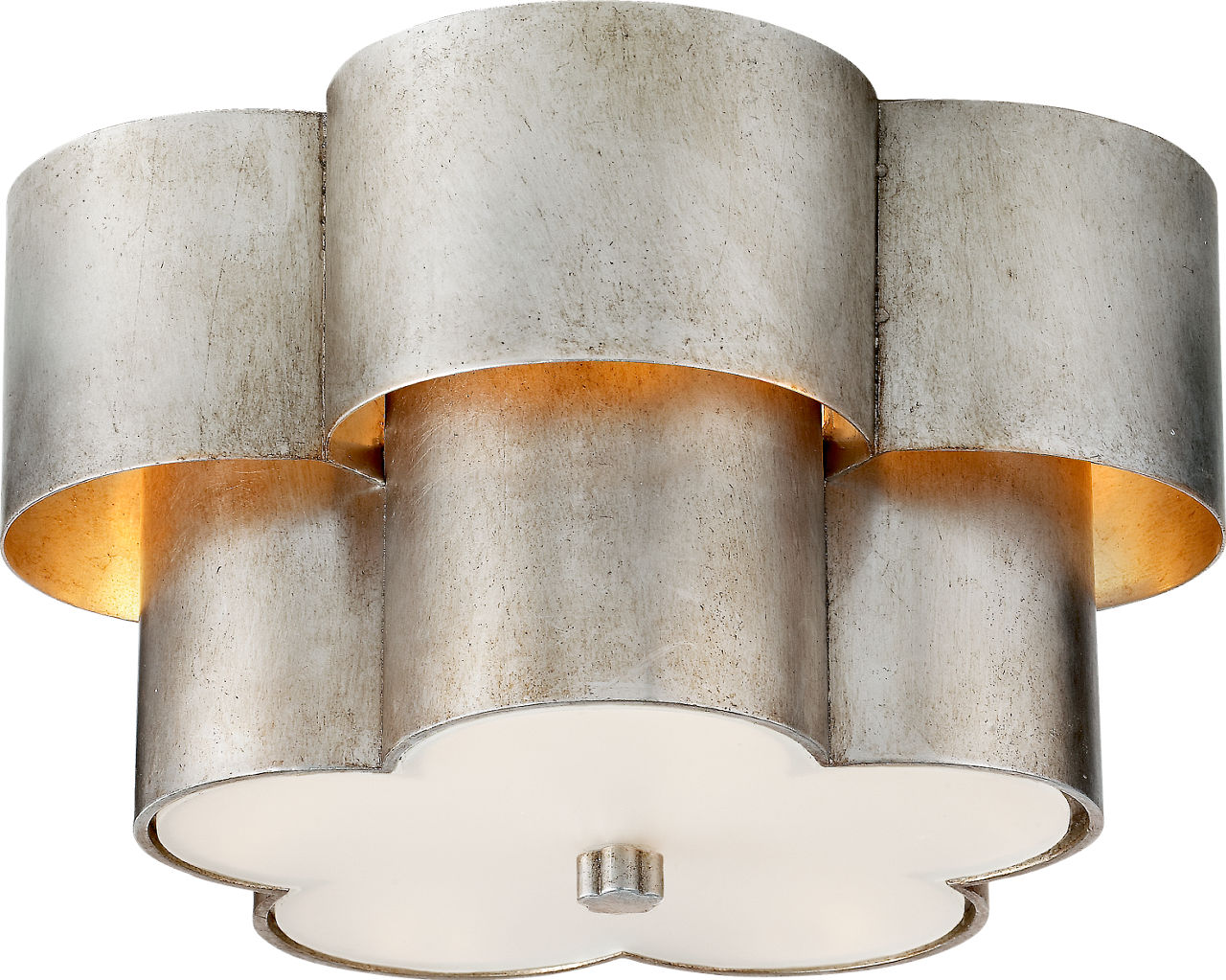 Arabelle Flush Mount in Burnished Silver Leaf with Frosted Acrylic