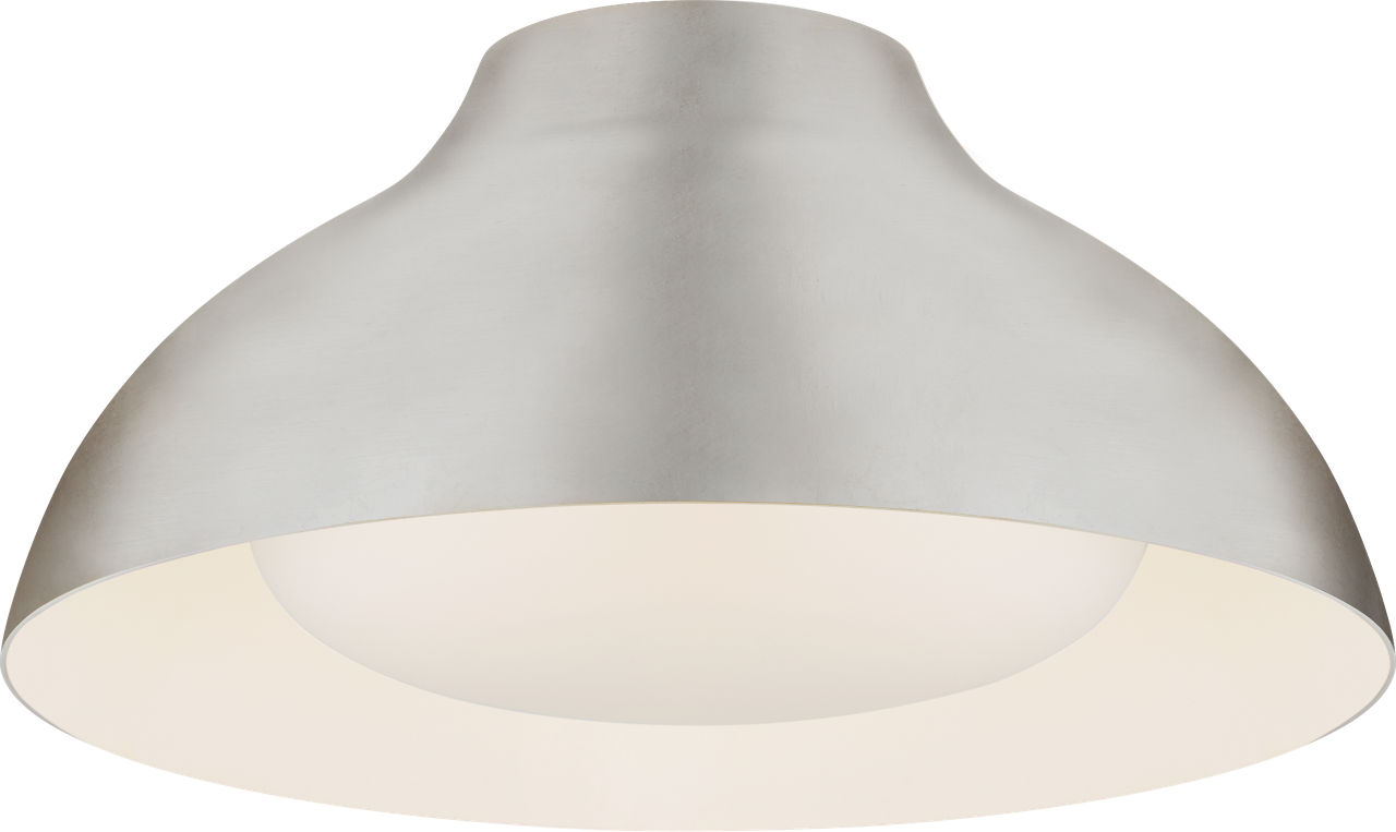 Agnes 15" Flush Mount in Burnished Silver Leaf with Soft White Glass