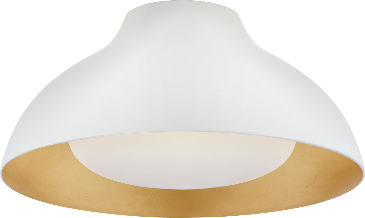 Agnes 15" Flush Mount in Plaster White with Soft White Glass