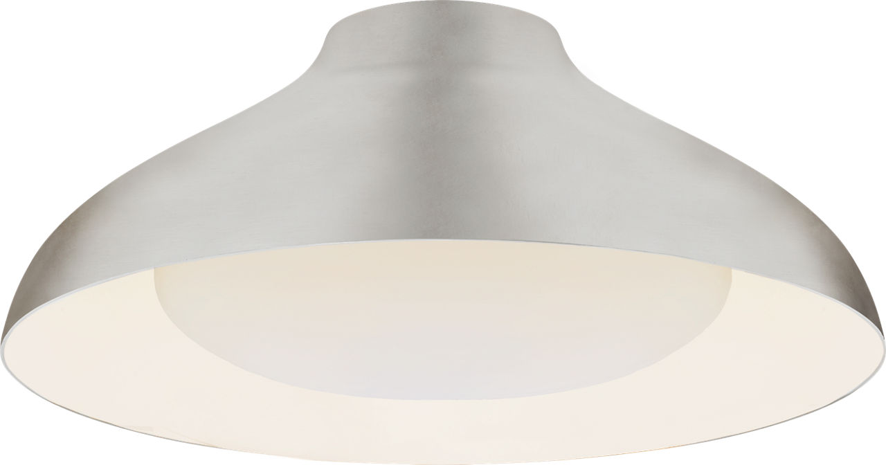 Agnes 18" Flush Mount in Burnished Silver Leaf with Soft White Glass