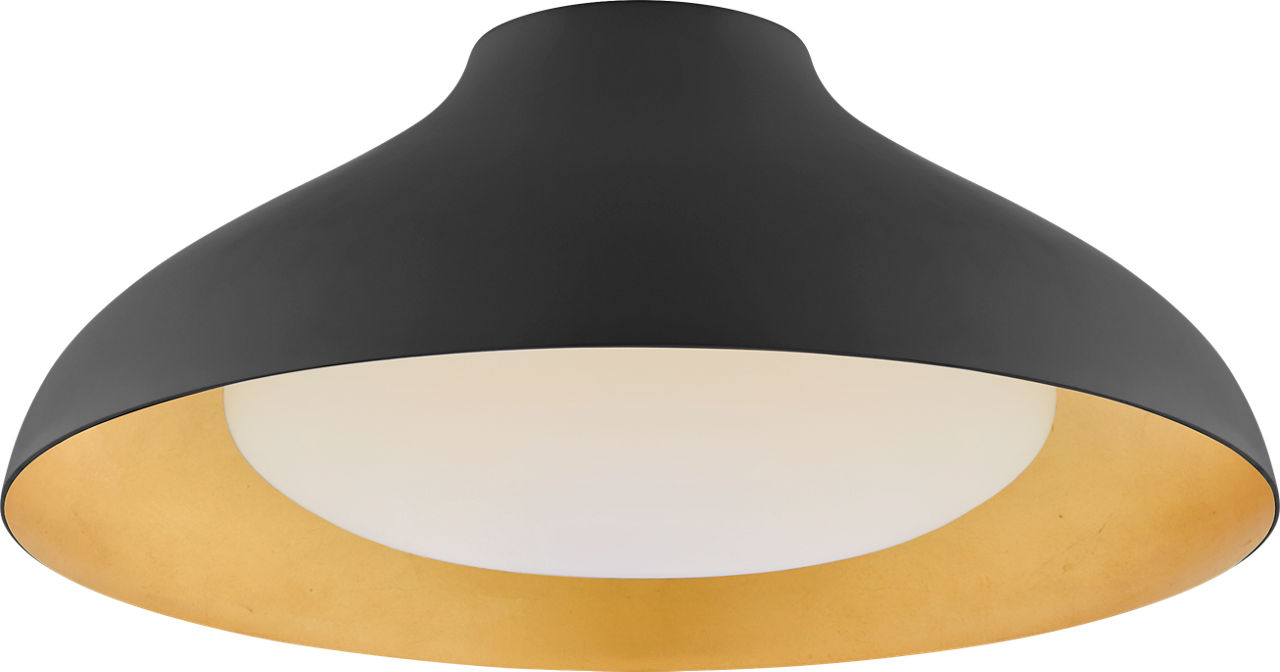 Agnes 18" Flush Mount in Matte Black with Soft White Glass