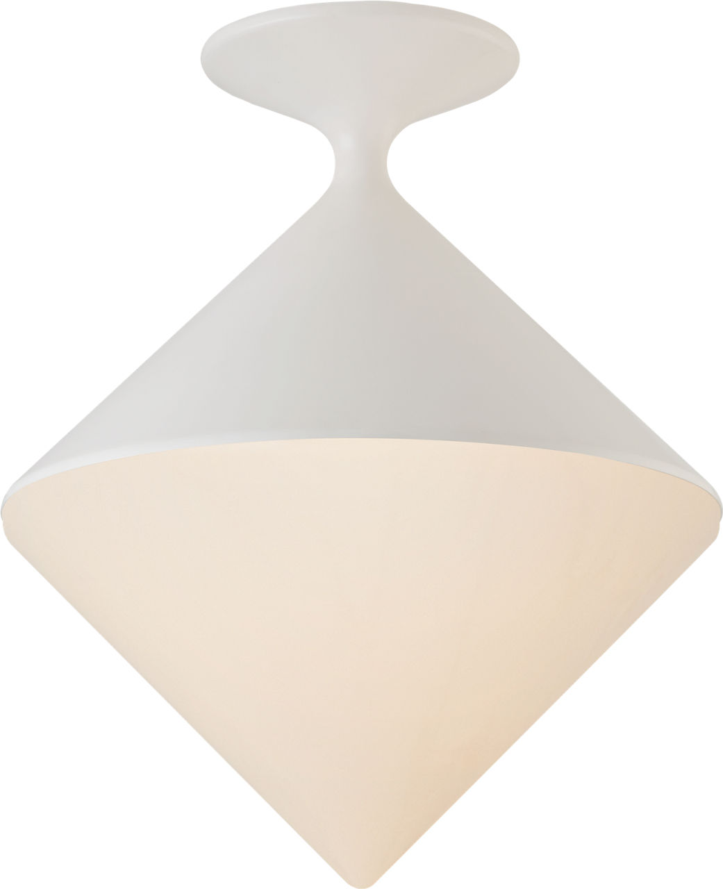 Sarnen Small Flush Mount in Matte White with White Glass