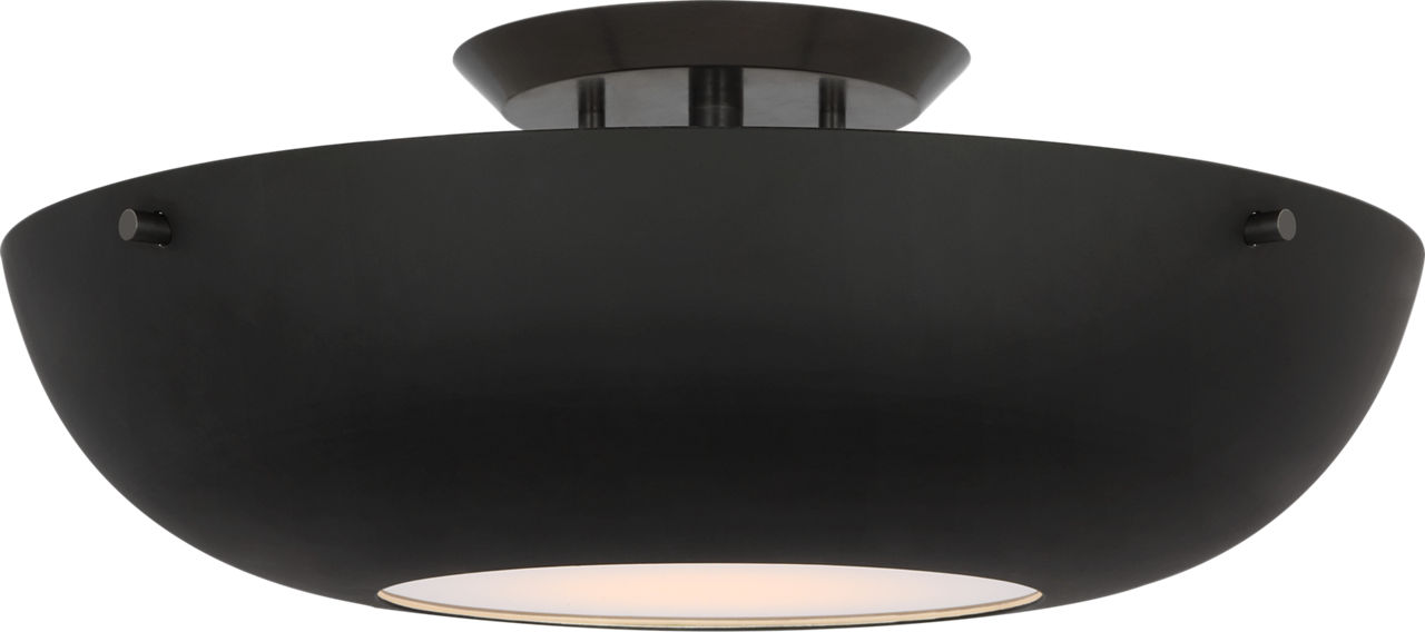 Valencia 16" Flush Mount in Bronze with Matte Black