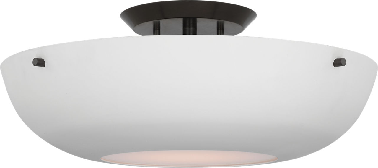 Valencia 16" Flush Mount in Bronze with Matte White