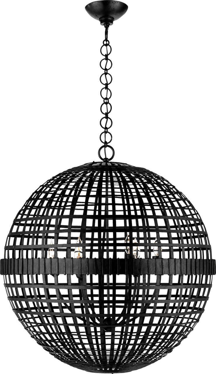 Mill Large Globe Lantern in Aged Iron