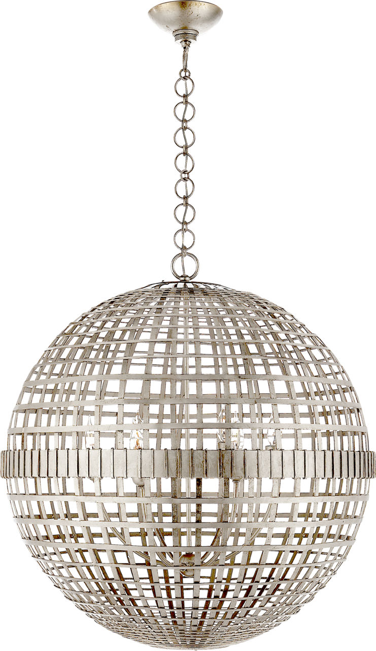Mill Large Globe Lantern in Burnished Silver Leaf