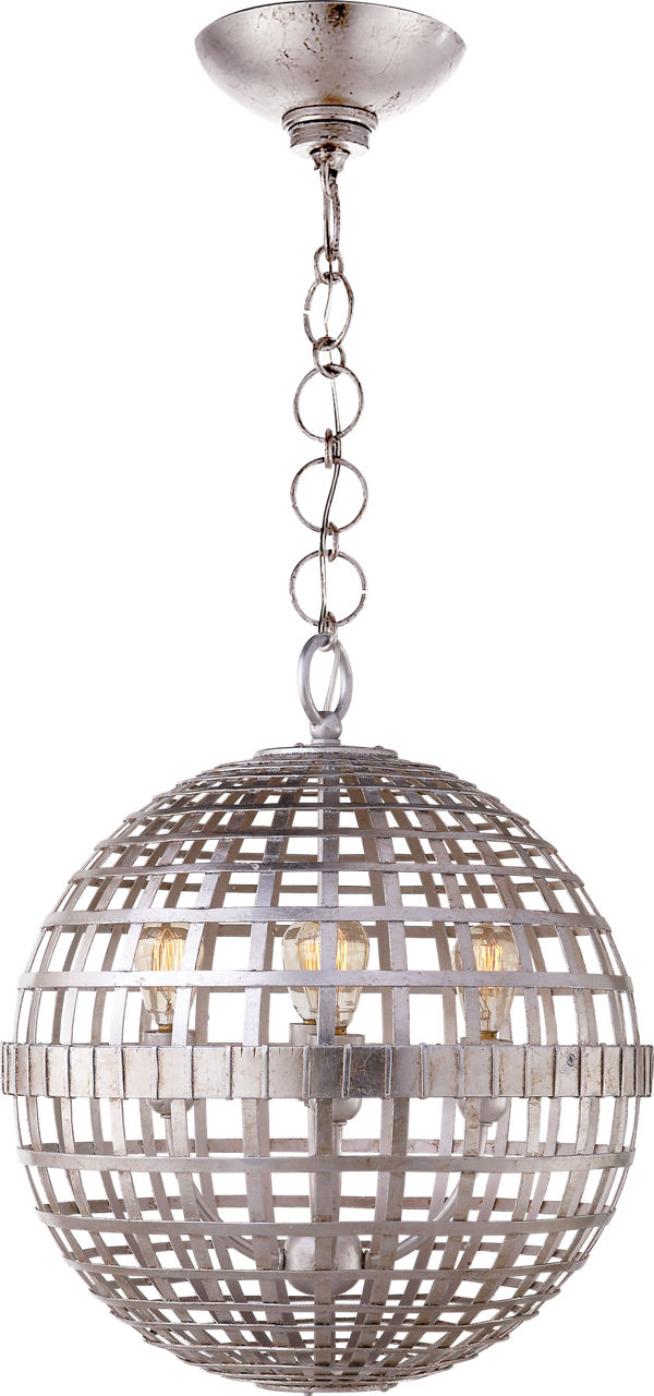 Mill Small Globe Lantern in Burnished Silver Leaf