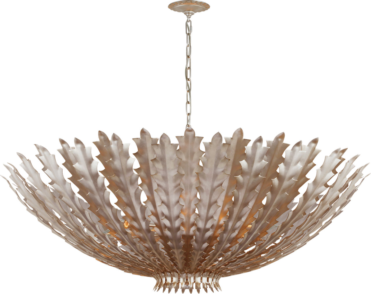 Hampton Grande Chandelier in Burnished Silver Leaf