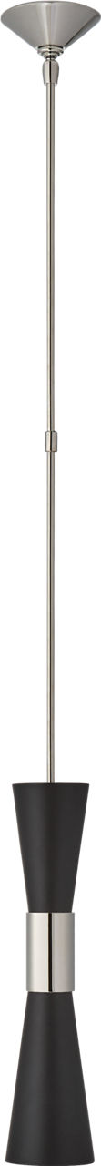 Clarkson Medium Narrow Pendant in Polished Nickel and Black