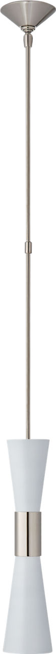 Clarkson Medium Narrow Pendant in Polished Nickel and White