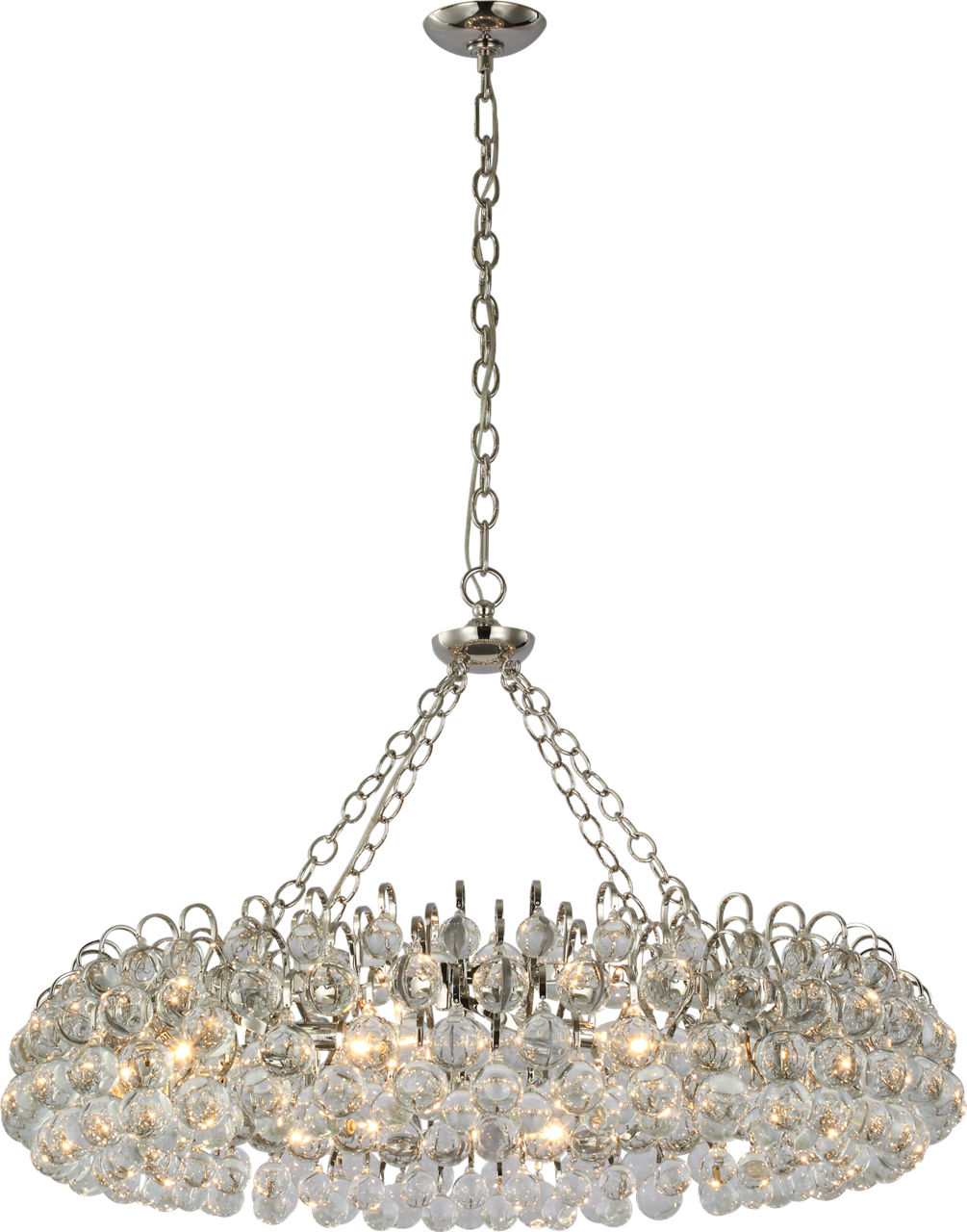 Bellvale Large Ring Chandelier in Polished Nickel with Crystal