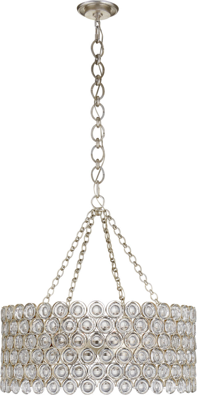 Lesina Chandelier in Burnished Silver Leaf with Crystal