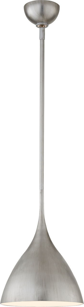 Agnes Small Pendant in Burnished Silver Leaf with White Interior