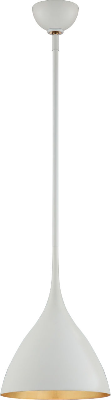 Agnes Small Pendant in Plaster White with Gild Interior