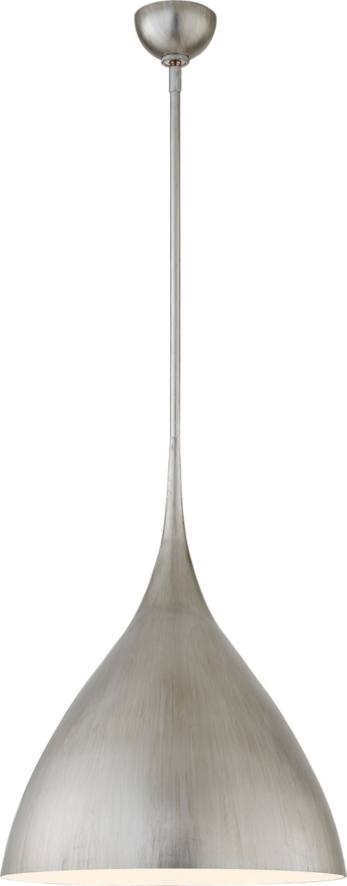Agnes Medium Pendant in Burnished Silver Leaf with White Interior