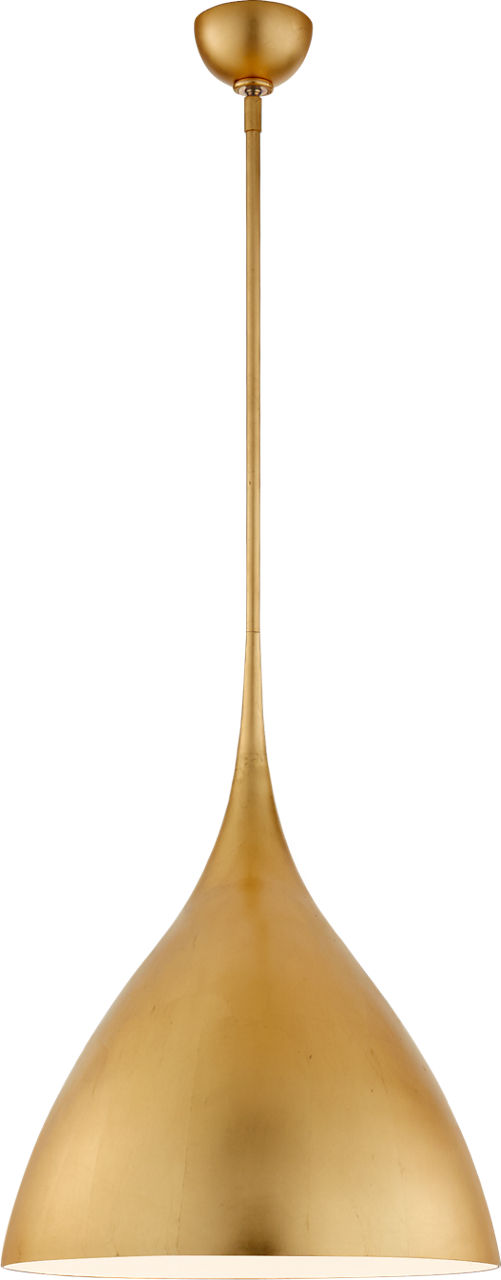 Agnes Medium Pendant in Gild with White Interior