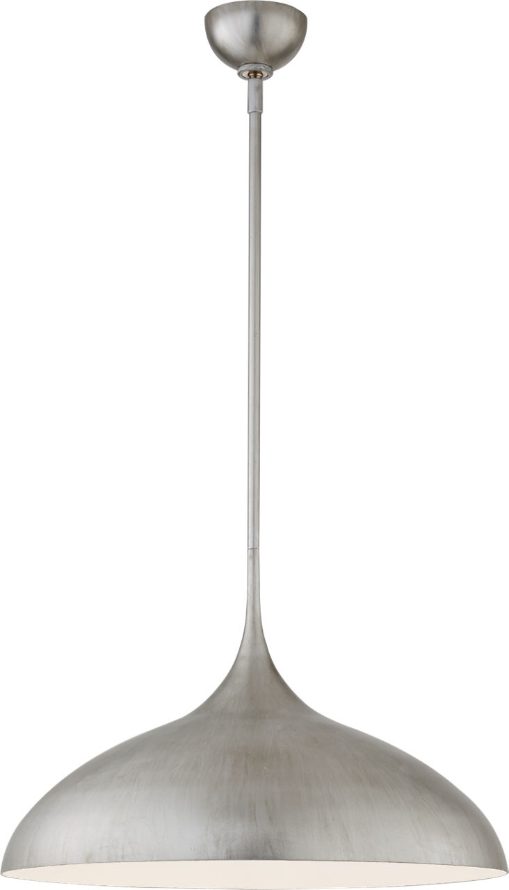 Agnes Large Pendant in Burnished Silver Leaf with White Interior