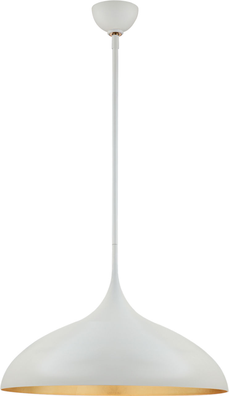 Agnes Large Pendant in Plaster White with Gild Interior