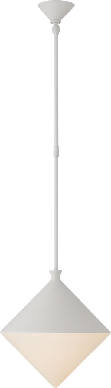 Sarnen Small Pendant in Matte White with White Glass