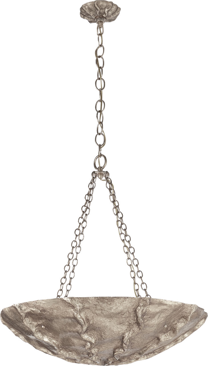 Benit Medium Sculpted Chandelier in Burnished Silver Leaf