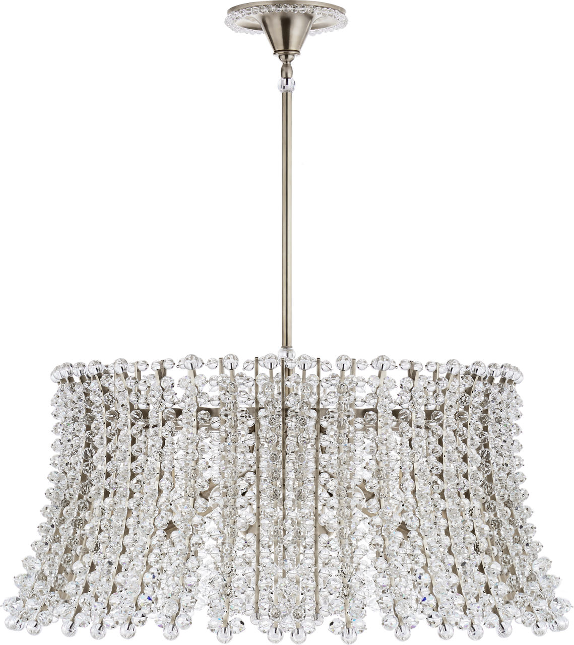 Serafina Large Drum Chandelier in Polished Nickel with Crystal
