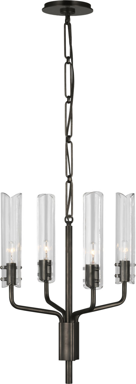Casoria Petite Chandelier in Bronze with Clear Glass