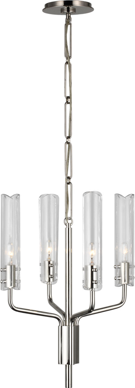 Casoria Petite Chandelier in Polished Nickel with Clear Glass