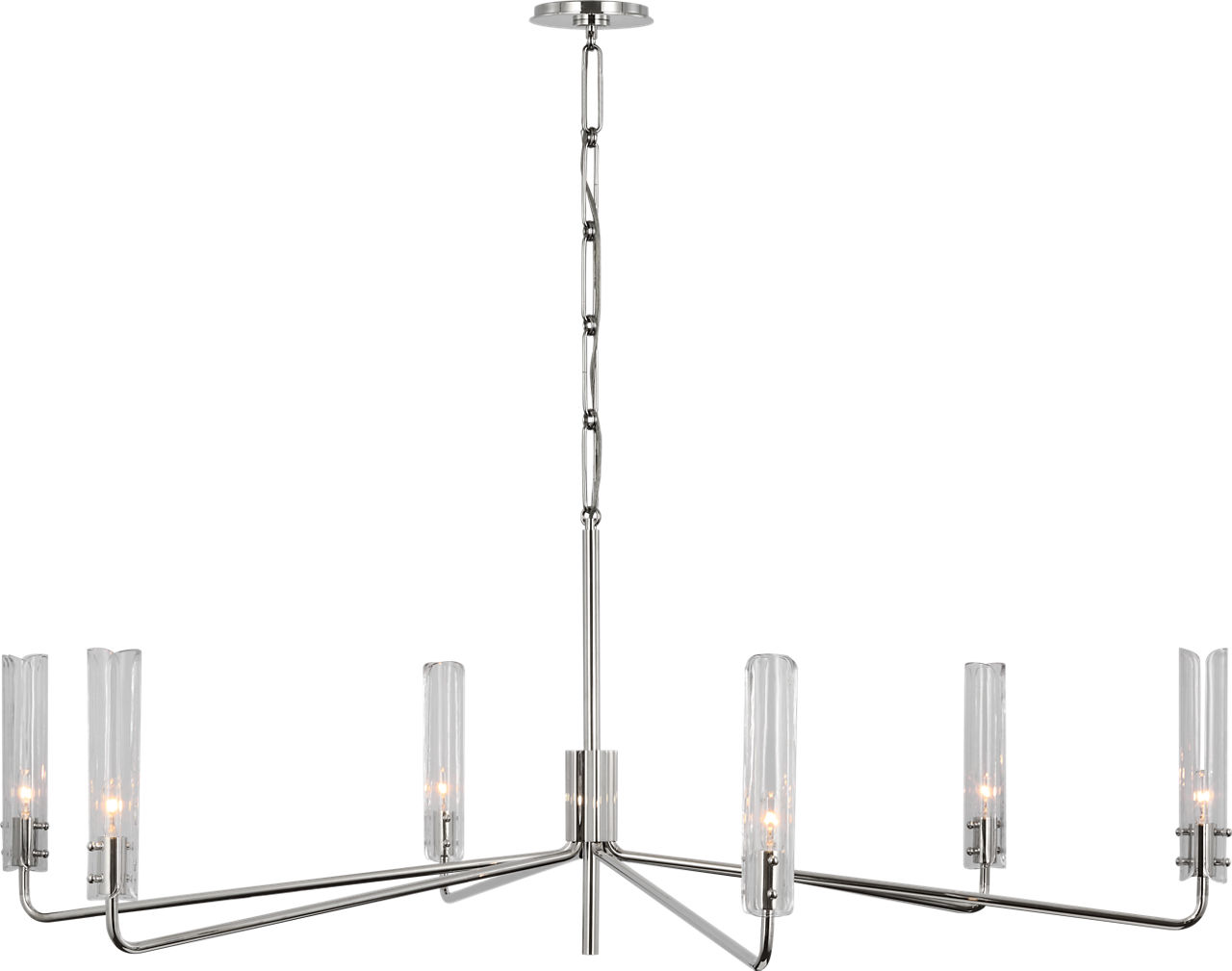 Casoria Grande Chandelier in Polished Nickel with Clear Glass