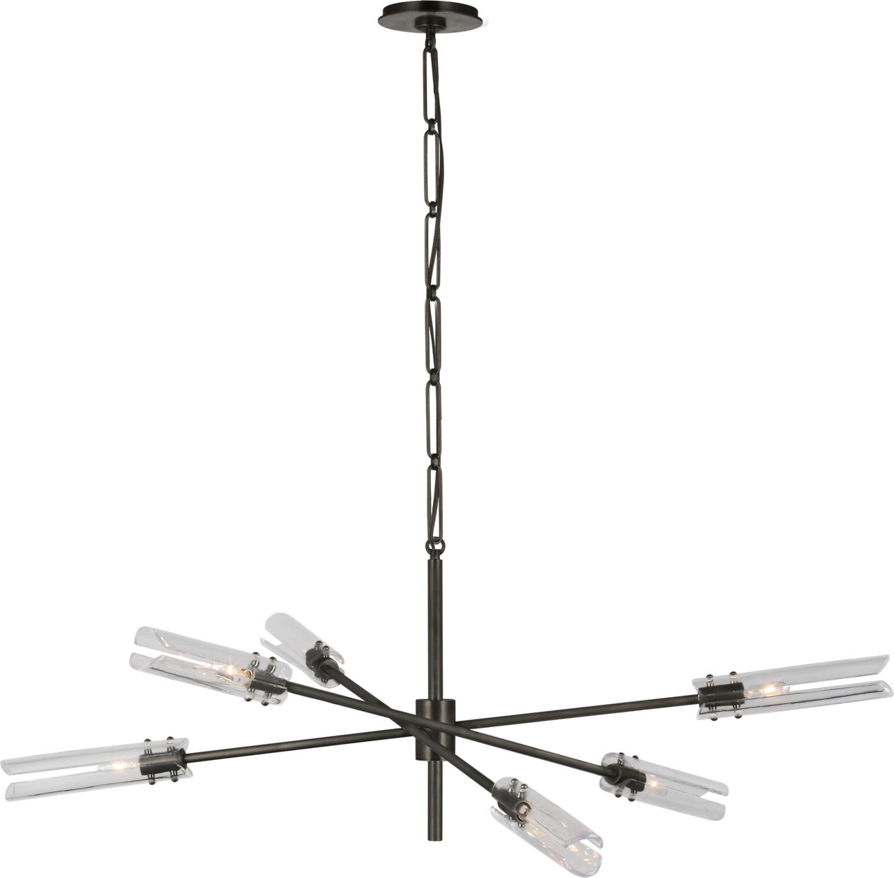 Casoria XL Radial Chandelier in Bronze with Clear Glass