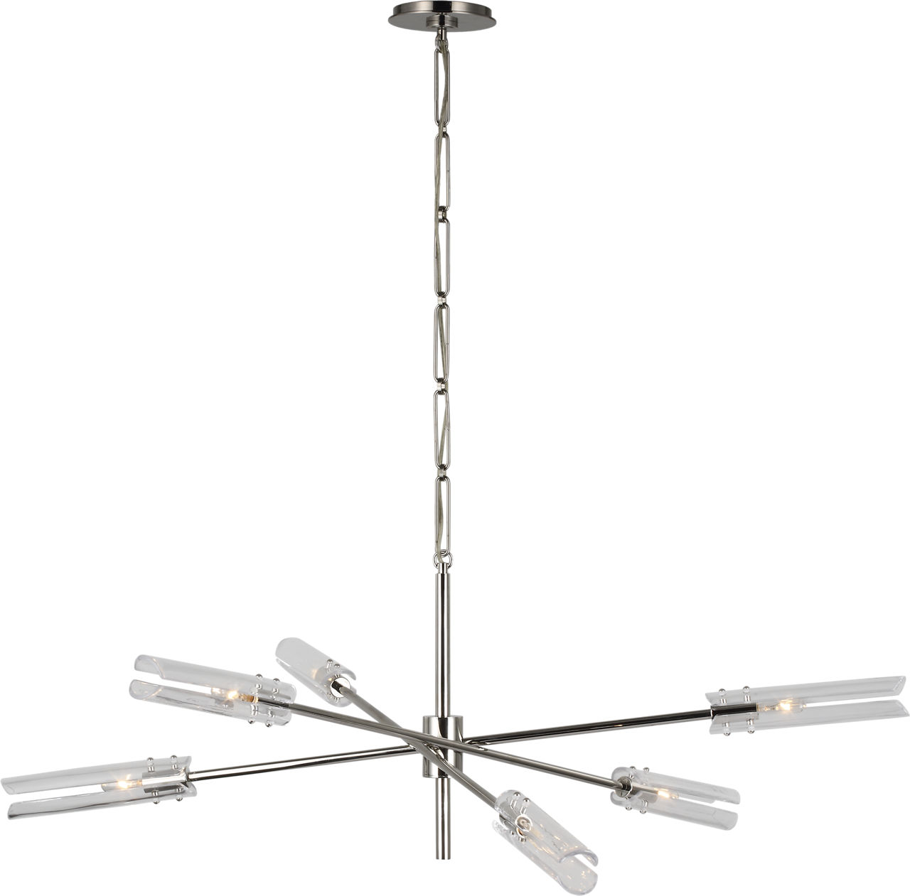 Casoria XL Radial Chandelier in Polished Nickel with Clear Glass
