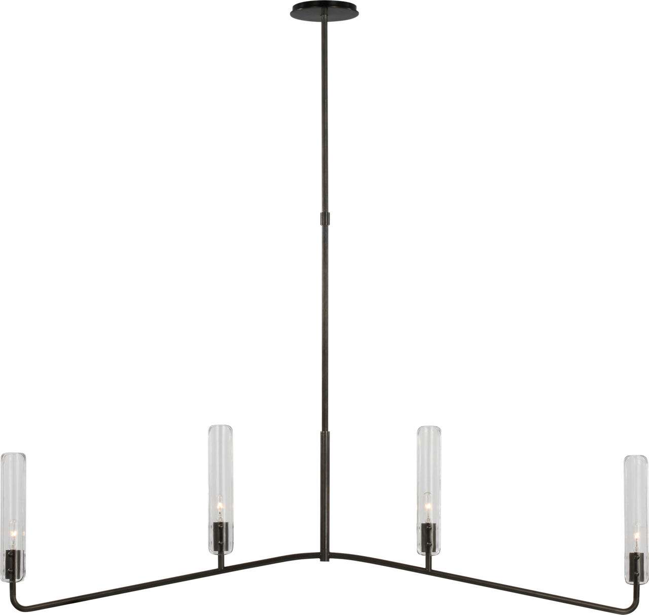Casoria Large Linear Chandelier in Bronze with Clear Glass