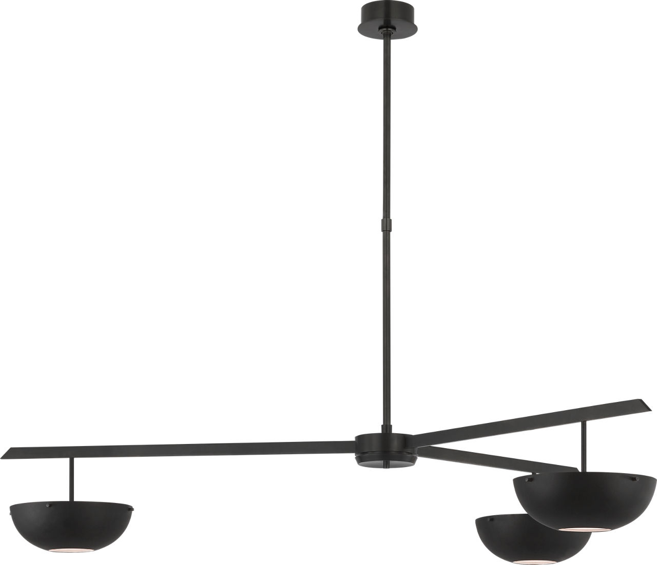 Valencia Extra Large Three Light Chandelier in Bronze with Matte Black