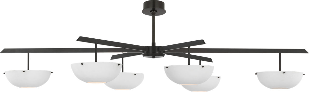 Valencia Grande Six Light Chandelier in Bronze with Matte White