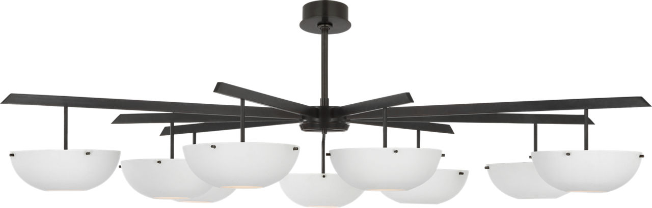 Valencia Grande Nine Light Chandelier in Bronze with Matte White