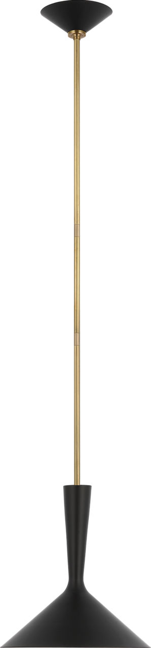 Rosetta Medium Pendant in Matte Black and Hand-Rubbed Antique Brass