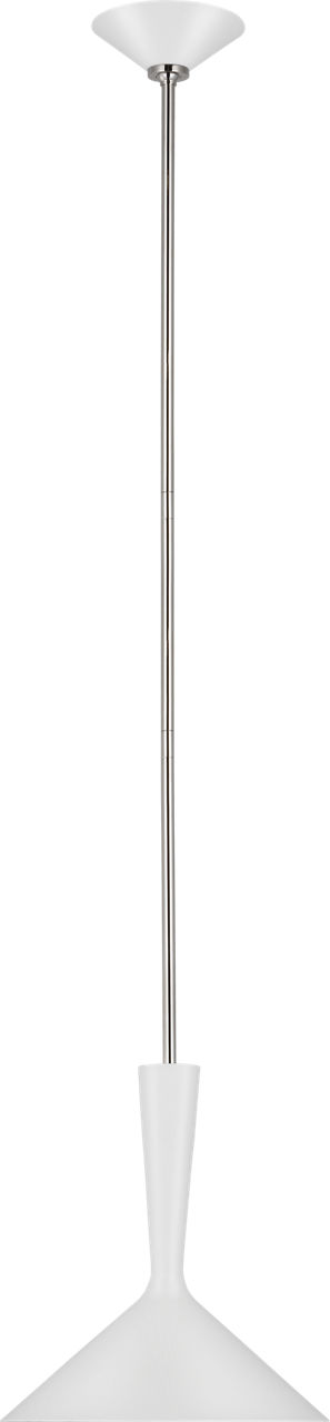 Rosetta Medium Pendant in Matte White and Polished Nickel