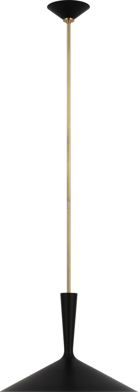 Rosetta Large Pendant in Matte Black and Hand-Rubbed Antique Brass