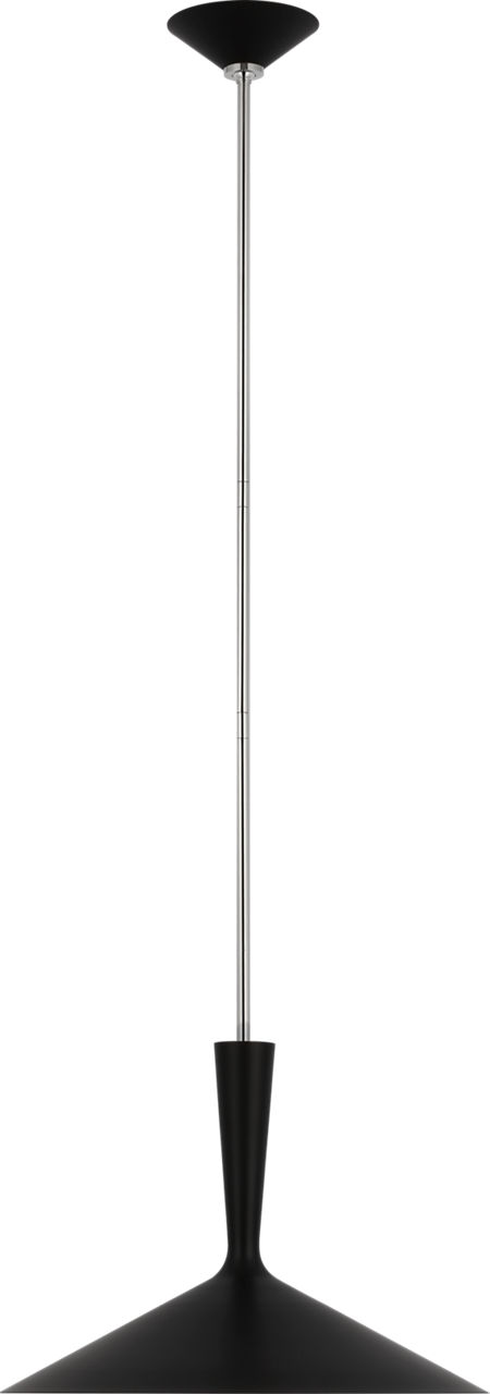 Rosetta Large Pendant in Matte Black and Polished Nickel